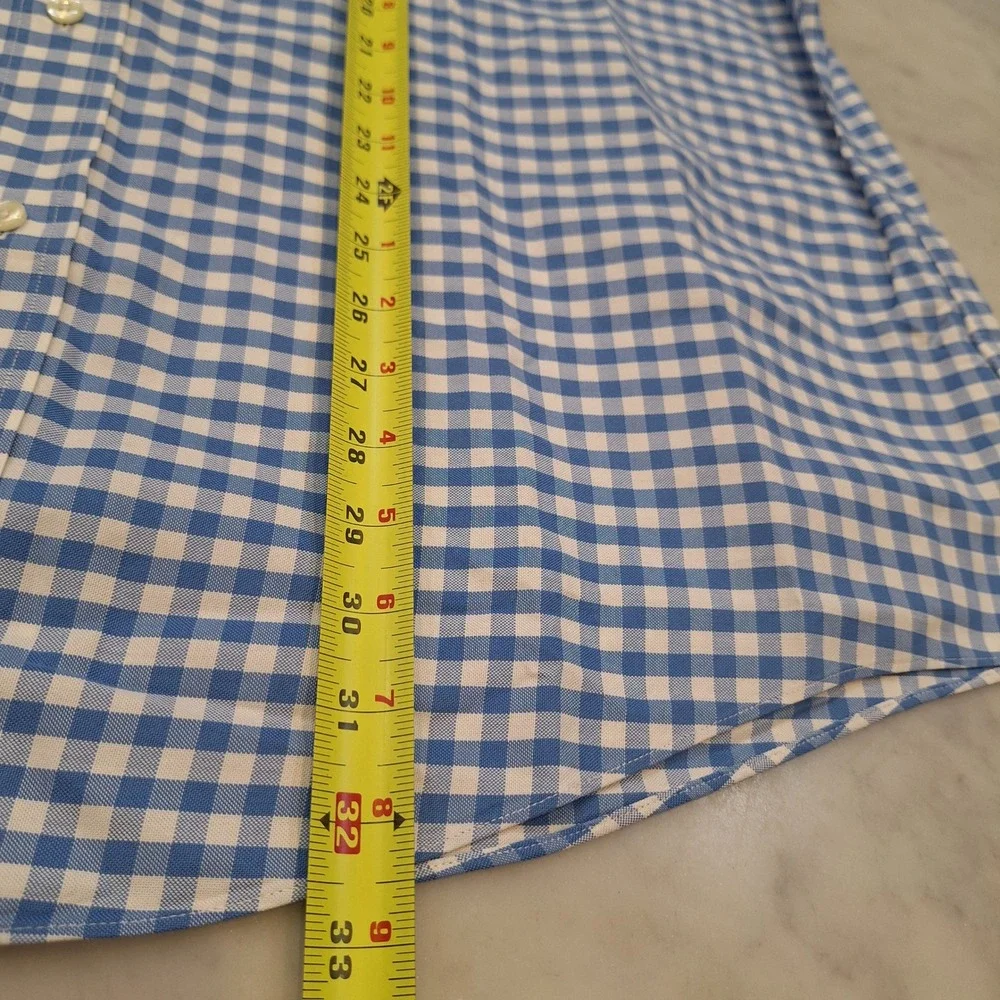 Brooks Brothers Shirt XXL Blue Gingham Regent Non-Iron Supima Cotton Buttondown - Picture 6 of 7